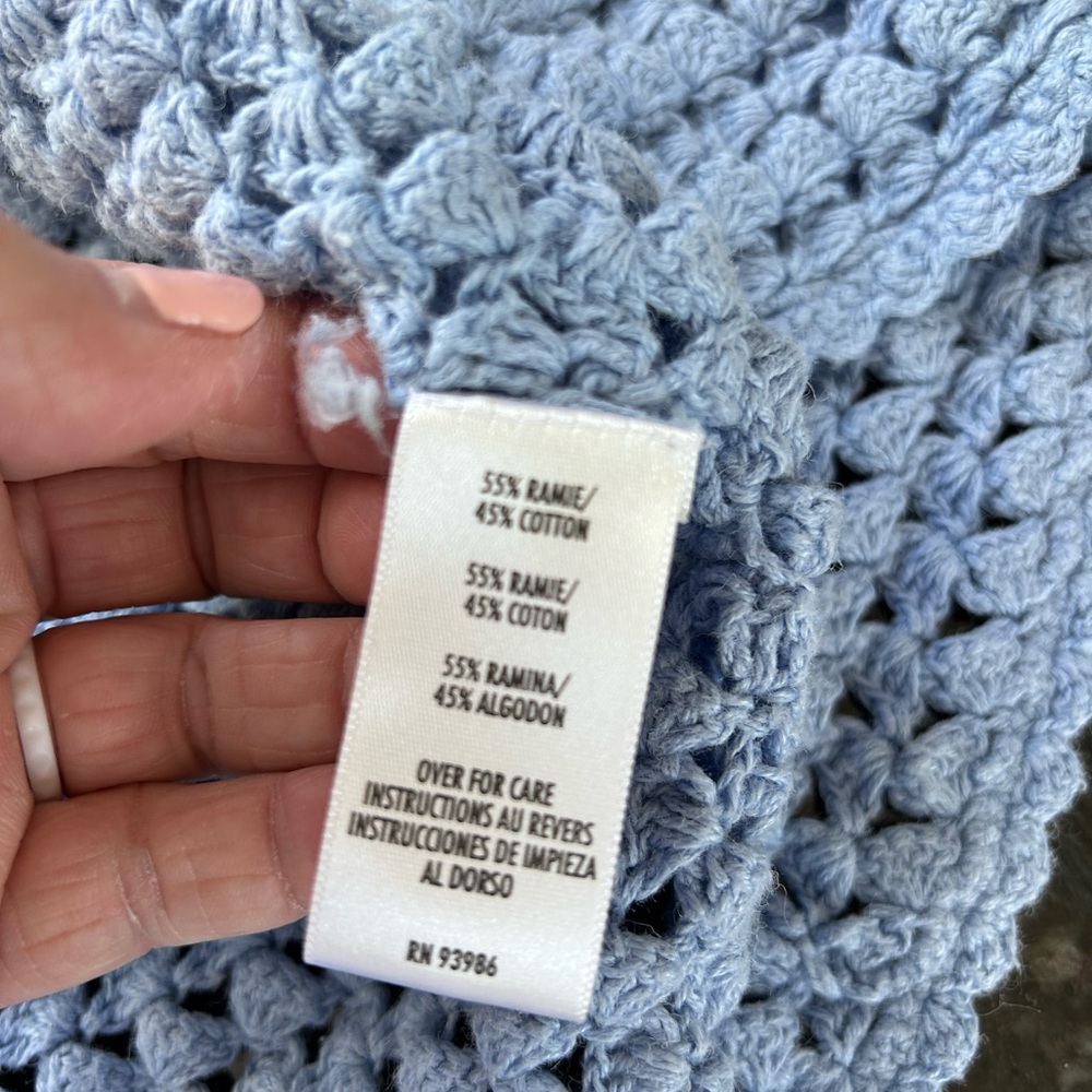 Vintage Casual Corner Baby Blue Crocheted. Coastal. Cottagecore. Y2K.  Festival - Picture 9 of 16